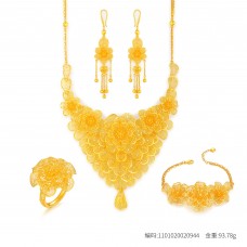 足金繁花錦簇婚慶花卉四件套